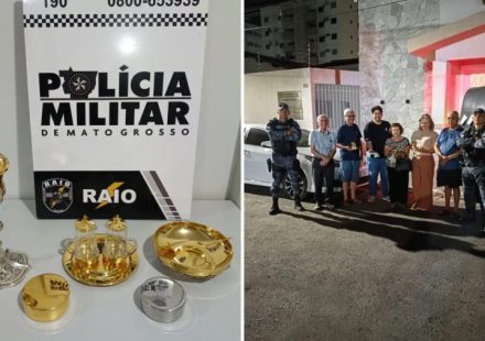 Catador de recicláveis recupera itens sagrados furtados de igreja em MT