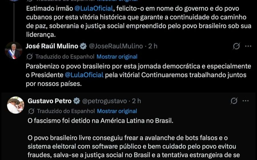 Confira a reação de líderes e da imprensa internacional à reeleição de Lula
