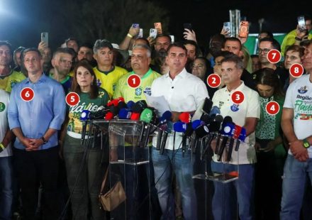 Flávio Bolsonaro: Veja quem estava junto ao candidato derrotado em discurso após apuração