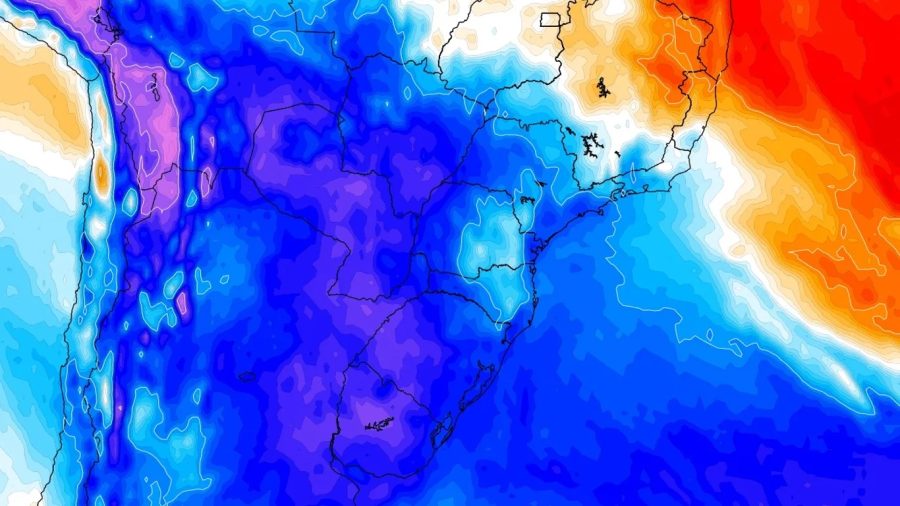 Frente fria vai mexer com o tempo em três regiões do país