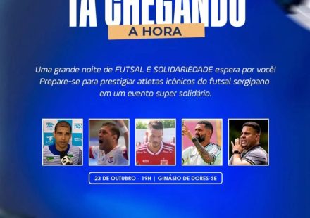 Partida beneficente com estrelas do futsal sergipano acontece nesta sexta